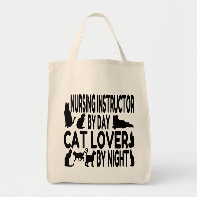 Cat Lover Nursing Instructor Tote Bag (Front)
