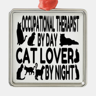 Cat Lover Occupational Therapist Metal Tree Decoration