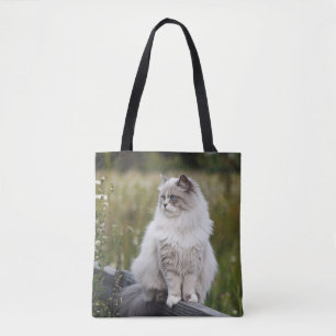 Cat Lover Personalised Photo  Tote Bag
