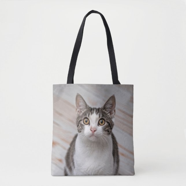Cat Lover Personalised Photo  Tote Bag (Front)
