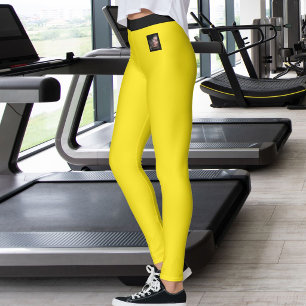 Cat Lover Pet Mum Blazing Yellow Black Personalise Leggings