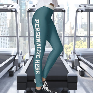 Cat Lover Pet Mum Dark Teal Neutral Personalised Leggings