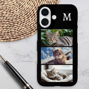 Cat Lover Pet Photo Gallery Monogrammed iPhone 16 Case