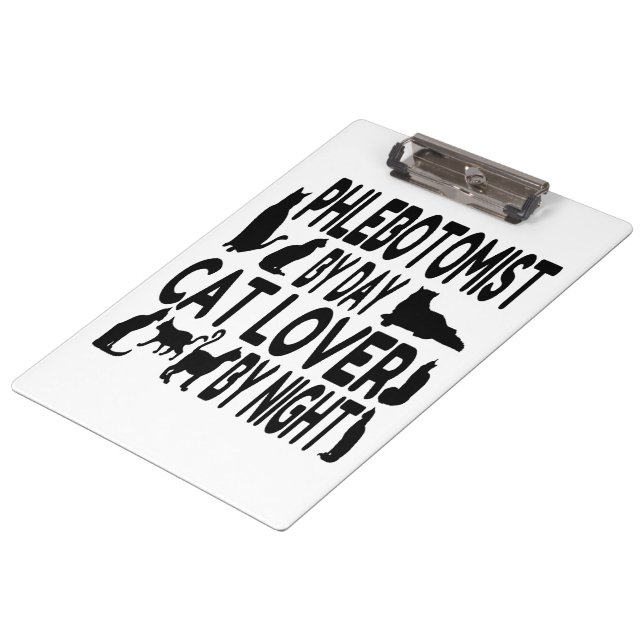 Cat Lover Phlebotomist Clipboard (Angled)