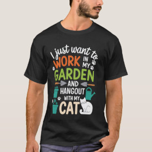 Cat lover Plant gardening fans Funny Gardening T-Shirt