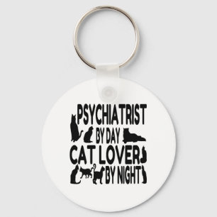 Cat Lover Psychiatrist Key Ring
