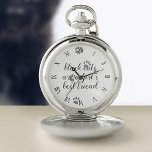 Cat Lover Quote Paw Print Silver Pocket Watch<br><div class="desc">Add your own quote to this classy pocket watch. Featuring roman numerals,  a fancy font and black cat paws. Perfect pocket watch for the black cat owner of today</div>
