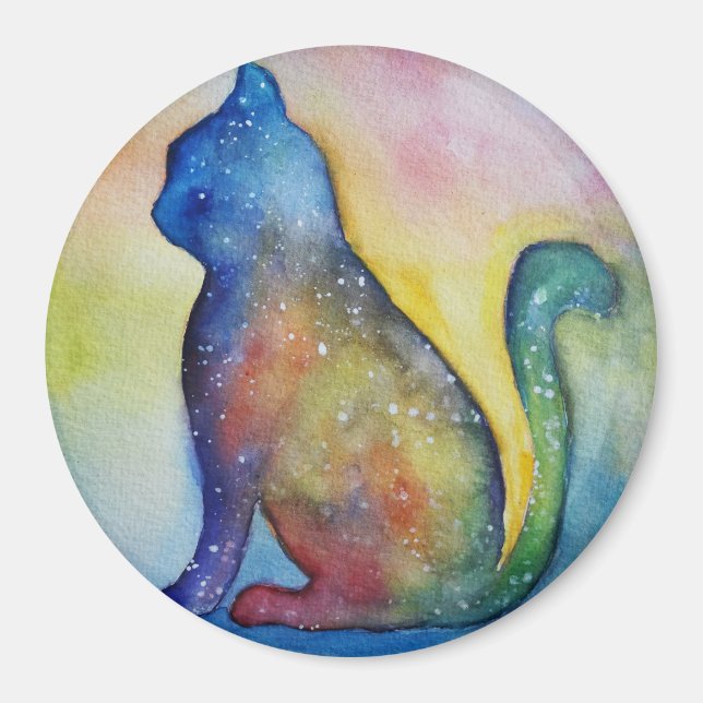 Cat Lover Round Magnet (Front)