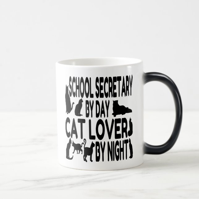 Cat Lover School Secretary Magic Mug (Right)