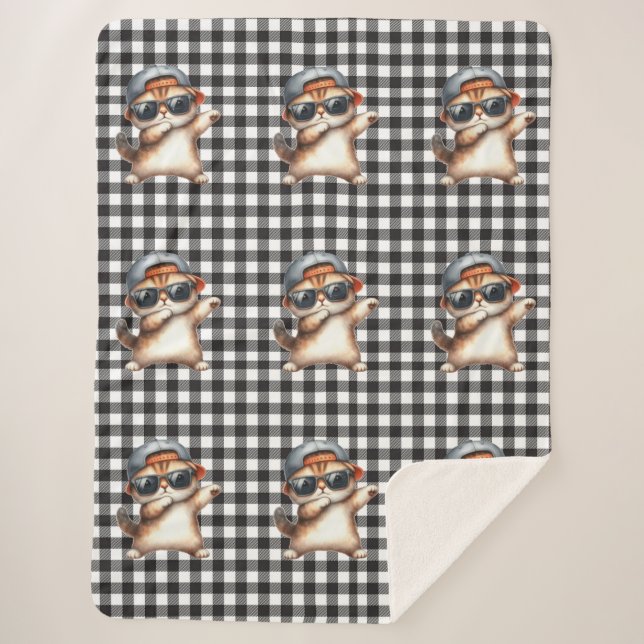 Cat Lover Sherpa Blanket (Front)