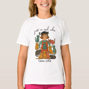 Cat Lover Shirt - Just A Girl Who Loves Cats Kids 