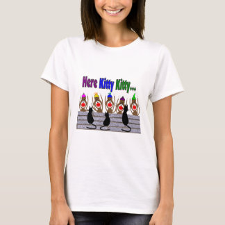 Cat Lover & Sock Monkeys "Here Kitty Kitty" T-Shirt