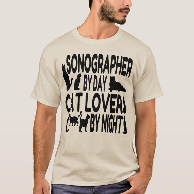 Cat Lover Sonographer T-Shirt (Front)