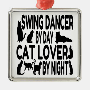 Cat Lover Swing Dancer Metal Tree Decoration