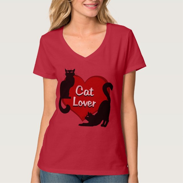 Cat Lover T-shirt Cat Lover Shirts Customisable (Front)