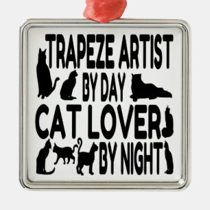 Cat Lover Trapeze Artist Metal Tree Decoration