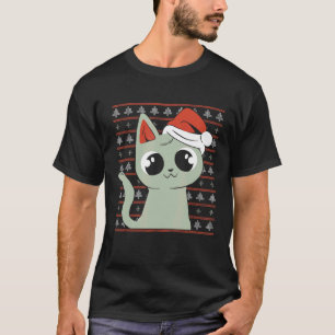 Cat Lover Ugly Sweater Cat Wearing A Santa Hat Meo