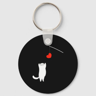 Cat Lover Valentine's Day Animal Affection Love Fu Key Ring