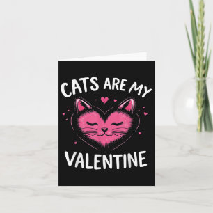 Cat Lover Valentines Day Cute Cat Pink Heart Girl Card