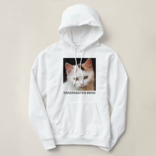 Cat Lover White And Custom Black Quote Pet Photo Hoodie