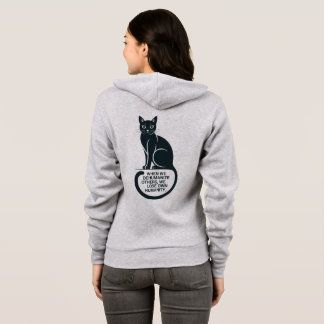 Cat Lover with Inspirational Quote - Grey Graphic Hoodie