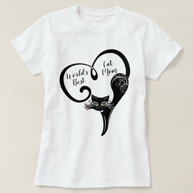 CAT LOVER  | World's Best Cat Mum T-Shirt (Design Front)