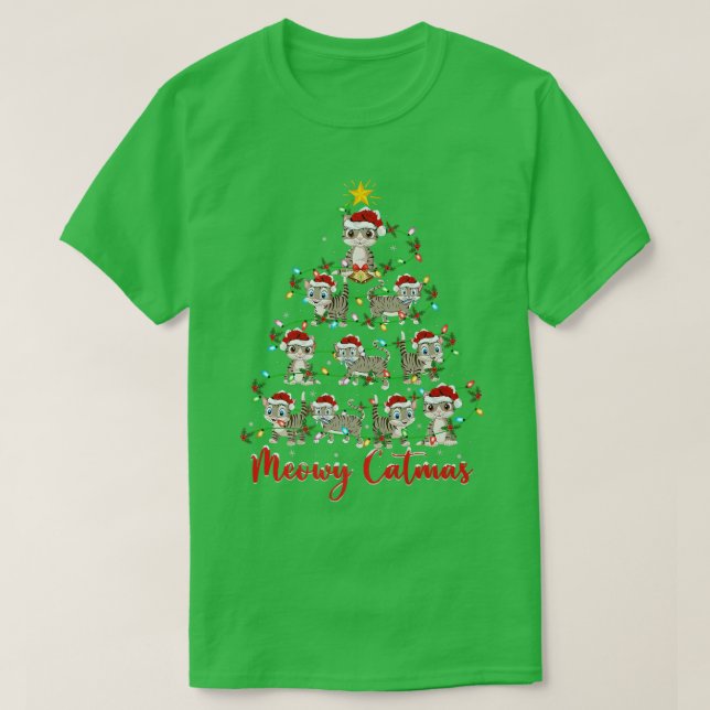Cat Lover Xmas Matching Santa Meowy Catmas Christm T-Shirt (Design Front)
