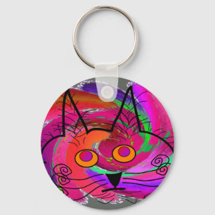 Cat Lovers abstract art gifts Key Ring