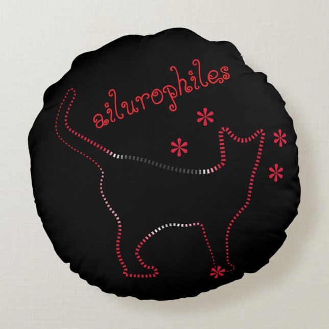 Cat lovers ailurophiles round cushion (Back)