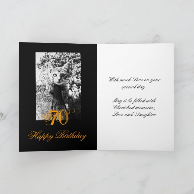 Cat Lovers Birthday Card, cheeky Kitten Card (Inside)