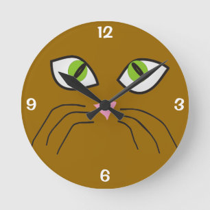 Cat Lovers Cat Face Clock