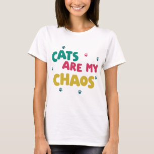 Cat Lovers' Chaos: A Colourful Confession T-Shirt