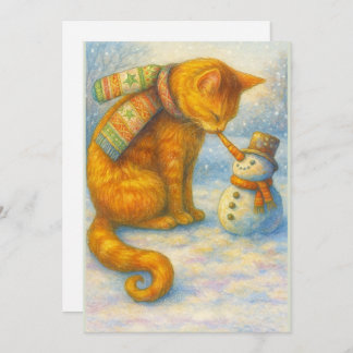 Cat Lover's Christmas Sarah and the Snowman Holiday Card