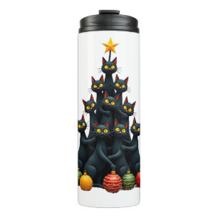 Cat Lovers Cute and Funny Holiday Tree Christmas 2 Thermal Tumbler