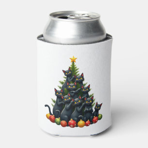 Cat Lovers Cute and Funny Holiday Tree Christmas 3 Can Cooler