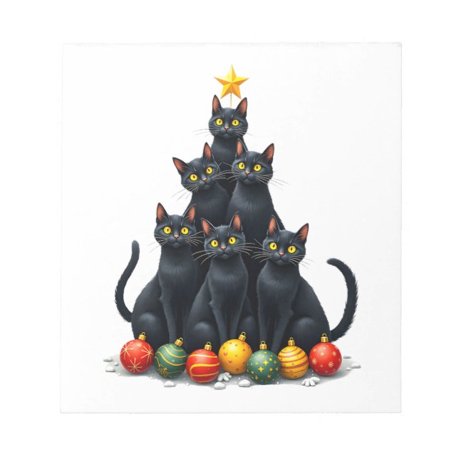 Cat Lovers Cute and Funny Holiday Tree Christmas M Notepad (Front)