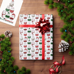Cat Lovers Cute Funny Festive Christmas Wrapping Paper