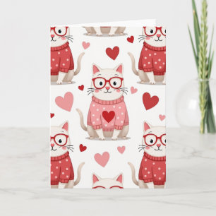 Cat Lovers Cute Valentine Card