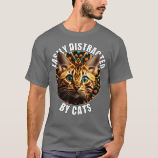 Cat Lovers Easily Distracted By Cat Travelling Thr T-Shirt