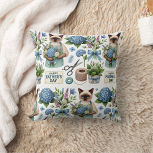 Cat Lovers Father's Day Wishes for Cat Dads Cushion