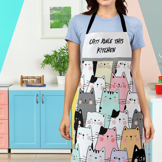 Cat lovers Feline humour kitchen Apron (Creator Uploaded)