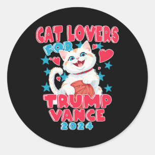 Cat Lovers For Trump Vance 2024 Classic Round Sticker
