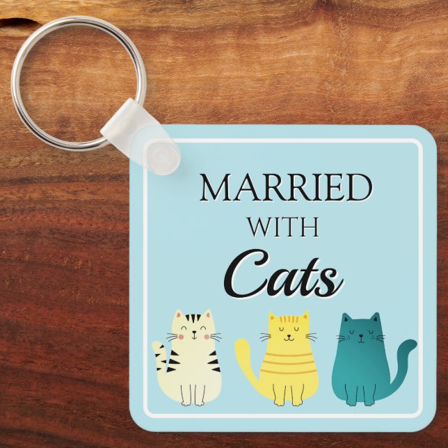 Cat Lover's Fun custom Key Ring (Front)