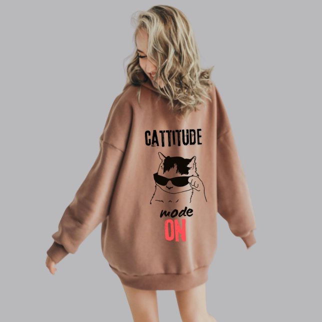 Cat Lovers Hoodie - "Cattitude Move On" (Creator Uploaded)