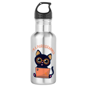 Cat Lovers I'm a purrgrammer Programmer 532 Ml Water Bottle