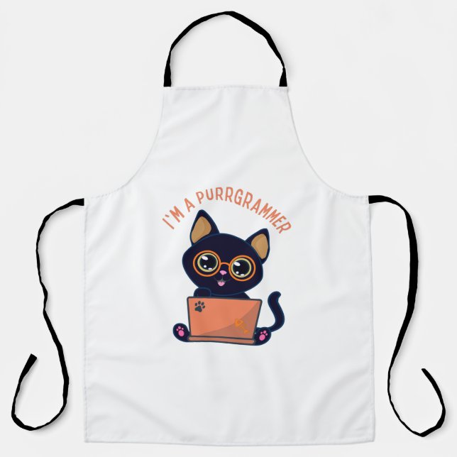 Cat Lovers I'm a purrgrammer Programmer Apron (Front)