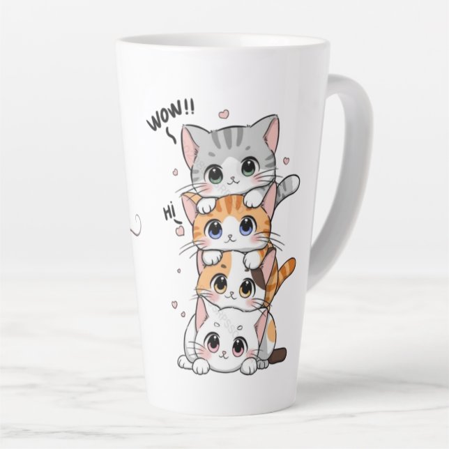Cat lovers latte mug (Right Angle)