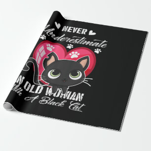 Cat Lovers Love Cat Woman Black Cat Owner Gift Wrapping Paper