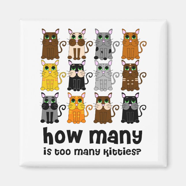 Cat Lover's Never Have Enough Magnet (Front)