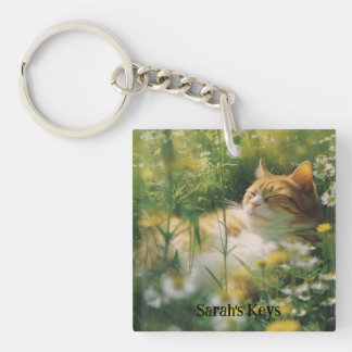 Cat lovers personalised keychain